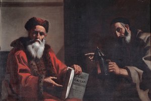 Diogene en Plato door Mattia Preti