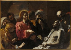 Opstanding van Lazarus, Tweede helft van de 17e eeuw door Mattia (1613 99) Preti