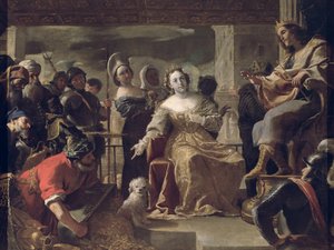 De koningin van Sheba voor Salomo door Mattia Preti