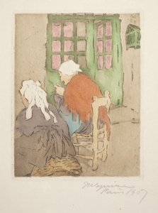 La Porte Verte (The Green Door) (Knitting) door Maud Hunt Squire