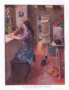 Ze nam de bloem van haar borst, illustratie uit Lady Anns Sprookjes, 1914