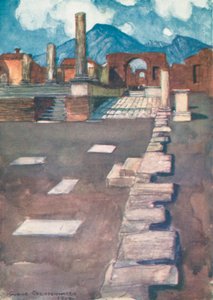 Het Forum, Pompeii (kleurenlitho)