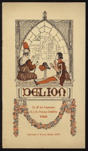 Omslagillustratie voor hoedencatalogus uitgegeven door Delion, Parijs, in 1908 door Maurice Berty