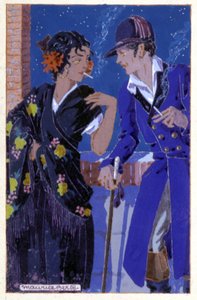 Don Jose en Carmen roken, ca. 1930 (illustratie)