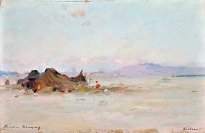 Kamp in de woestijn, Biskra (Algerije)