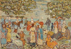 Strandscène met ezels (of muilezels)