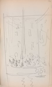 Italiaans Schetsboek: Boot met Figuren pagina 172, 1898-1899 door Maurice Brazil Prendergast