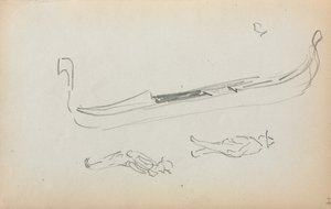 Italiaans schetsboek: Gondel en twee gondeliers, pagina 14, 1898-1899