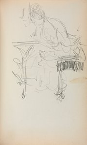 Italiaans schetsboek: Zittende vrouw die naait, pagina 153, 1898-1899