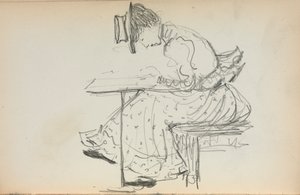 Italiaans schetsboek: Zittende vrouw pagina 107