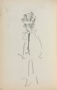 Italiaans Schetsboek: Staande Vrouw 34 Bekijk pagina 126, 1898-1899 door Maurice Brazil Prendergast