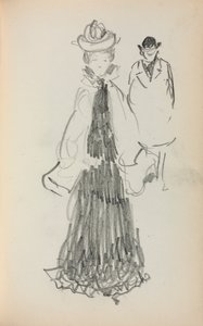 Italiaans schetsboek: Staande vrouw en man pagina 125, 1898-1899