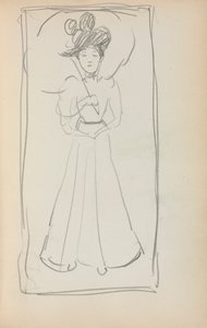 Italiaans schetsboek: Staande vrouw met parasol pagina 233, 1898-1899
