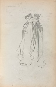 Italiaans schetsboek: Twee staande vrouwen pagina 4, 1898-1899 door Maurice Brazil Prendergast