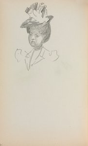Italiaans schetsboek: Vrouw, buste lengte pagina 142, 1898-1899 door Maurice Brazil Prendergast