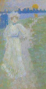 Zonsondergang, Boston door Maurice Brazil Prendergast