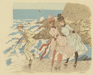 Staande op de steiger bij La Condamine in Monte Carlo; Monaco door Maurice Charles Mathieu Bonvoisin