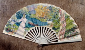 Verlovingswaaier, versierd door Maurice Denis (1870-1943) door Maurice Denis