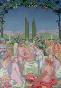 In de Aanwezigheid van de Goden, Jupiter Geeft Onsterfelijkheid aan Psyche en Viert haar Huwelijk met Cupido, 1908 door Maurice Denis