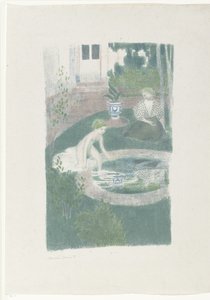 De weerspiegeling in de fontein