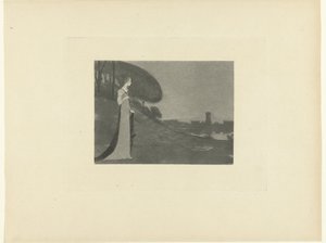 Vrouw in landschap door Maurice Dumont
