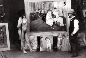 Henri de Toulouse-Lautrec in zijn atelier door Maurice Guibert