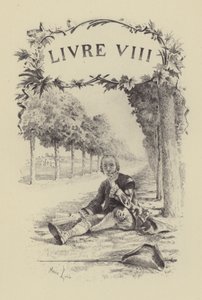 Illustratie voor Boek VIII van Les Confessions de Jean-Jacques Rousseau (gravure) door Maurice Leloir