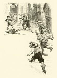 Illustratie voor De Drie Musketiers door Maurice Leloir