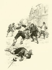 Illustratie voor De Drie Musketiers door Maurice Leloir