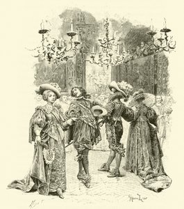 Illustratie voor De Drie Musketiers door Maurice Leloir