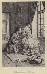 Jean-Jacques Rousseau in het huis van Madame Basile door Maurice Leloir