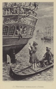 Jean-Jacques Rousseau in Venetië door Maurice Leloir