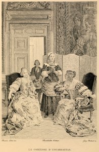 De gravin van Escarbagnas van Moliere door Maurice Leloir