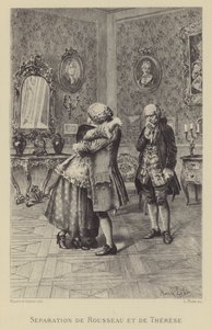 Scheiding van Rousseau en Therese door Maurice Leloir