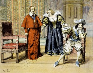 De Dupe Dag (11/11/1630): Richelieu blijft onbewogen onder de beledigingen van Marie de Medici - in "Richelieu" door Maurice Leloir door Maurice Leloir