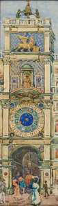 Uhrturm, Markusplatz, Venedig door Maurice Prendergast