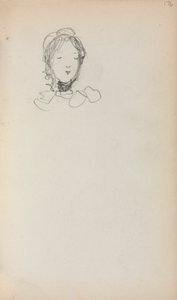 Italiaans schetsboek: Hoofd van een meisje (pagina 176) door Maurice Prendergast