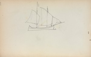 Italiaans schetsboek: Zeilboot (pagina 224) door Maurice Prendergast