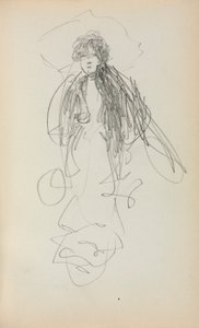 Italiaans schetsboek: Staande vrouw (pagina 219) door Maurice Prendergast