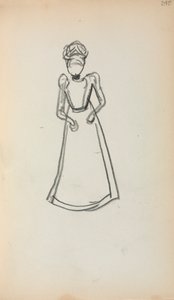 Italiaans schetsboek: Staande vrouw (pagina 240) door Maurice Prendergast