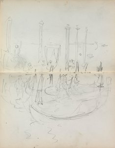 Italiaans schetsboek: Venetiaans havengezicht (pagina 37  38) door Maurice Prendergast