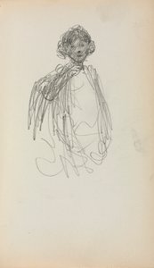 Italiaans schetsboek: Vrouw, heuplengte (pagina 217) door Maurice Prendergast