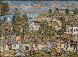 Landschap bij Nahant door Maurice Prendergast