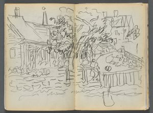 Schetsboek - Het Granite Shore Hotel, Rockport, pagina 052  53: Huizen en tuinen