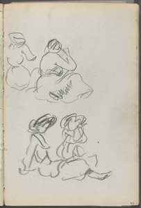 Schetsboek, De Dells, nr. 127, pagina 093: Zittende figuren door Maurice Prendergast