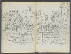 Schetsboek, De Dells, nr. 127, pagina 094  95: Dorpsstraat