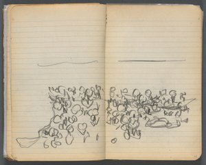 Schetsboek, pagina 044  45: Strandzicht