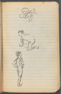 Schetsboek, pagina 101: Drie figuren