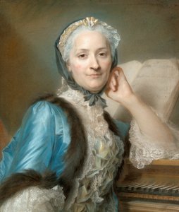 Portret van Madame Anne-Jeanne Cassanéa de Mondonville, née Boucon (1708-1780) door Maurice Quentin de Latour