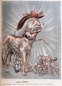Cartoon van Louise Michel als een hond 